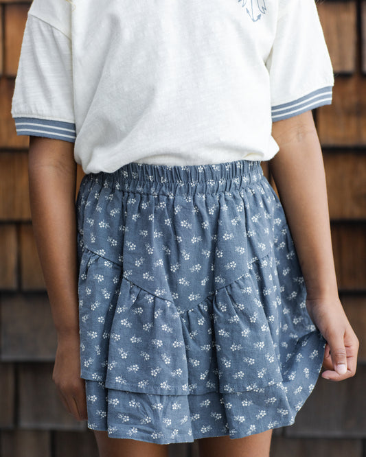 Tiered Mini Skirt || Ditsy