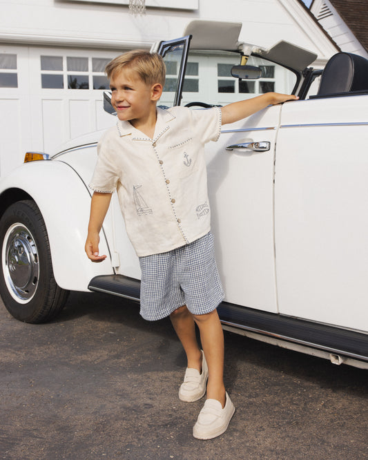 Perry Short || Marine Gingham