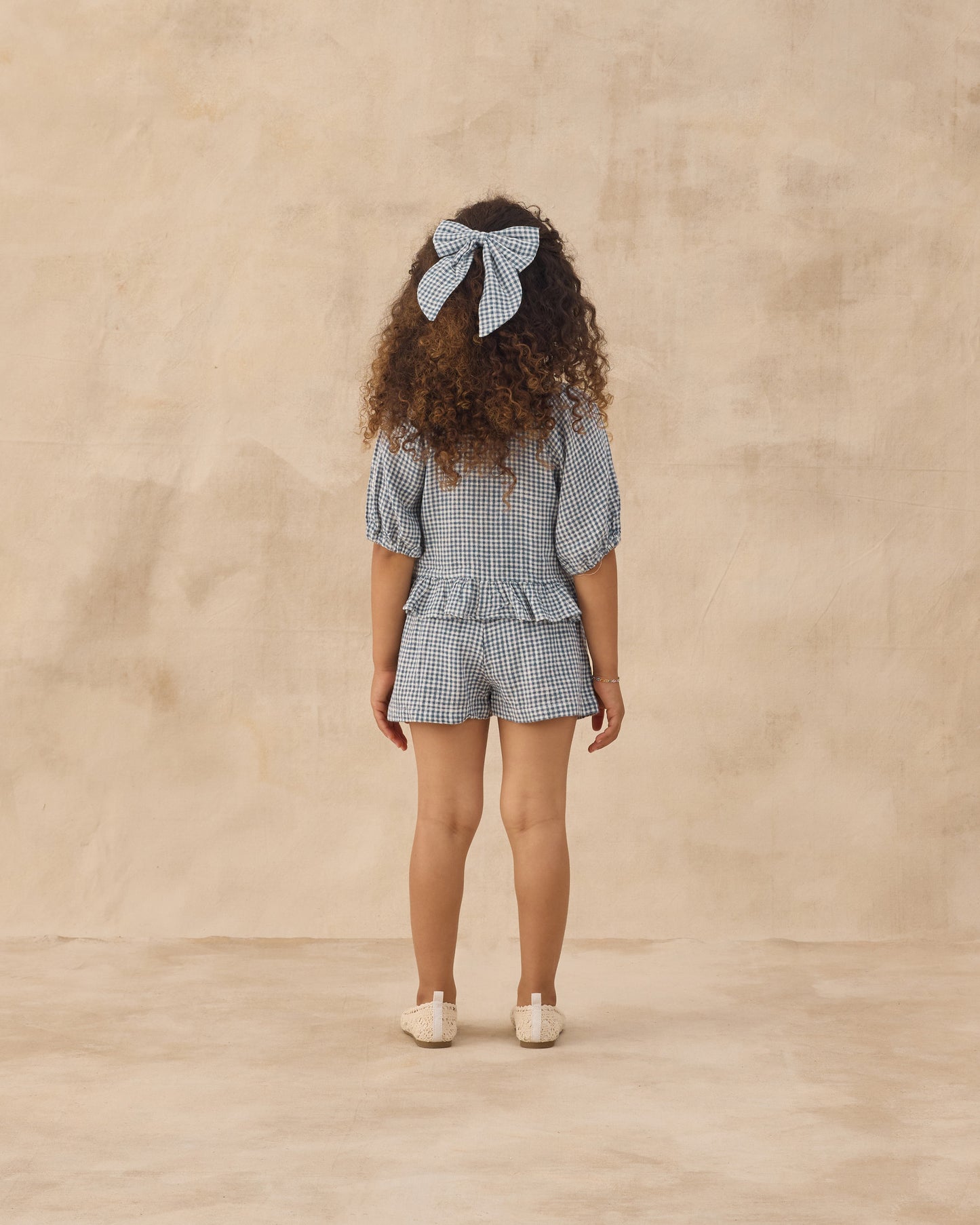 Oversized Bow || Marine Gingham