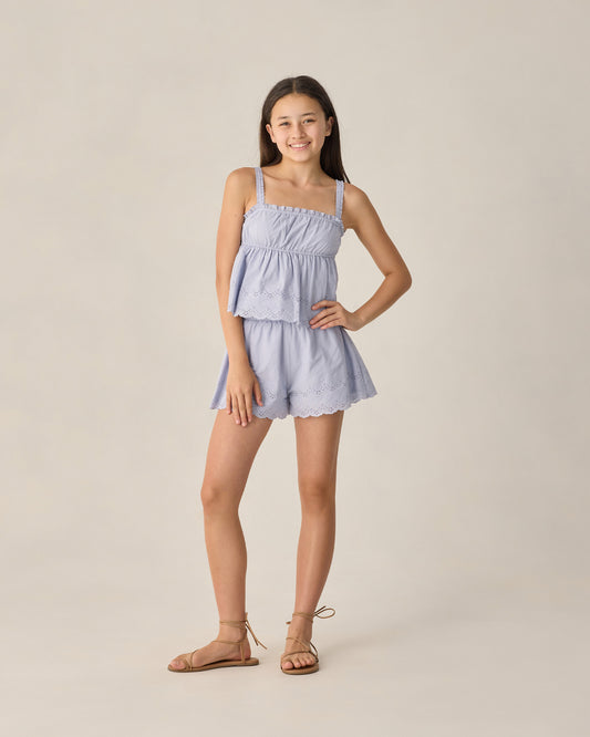 Teen Eyelet Tank Blouse || Periwinkle