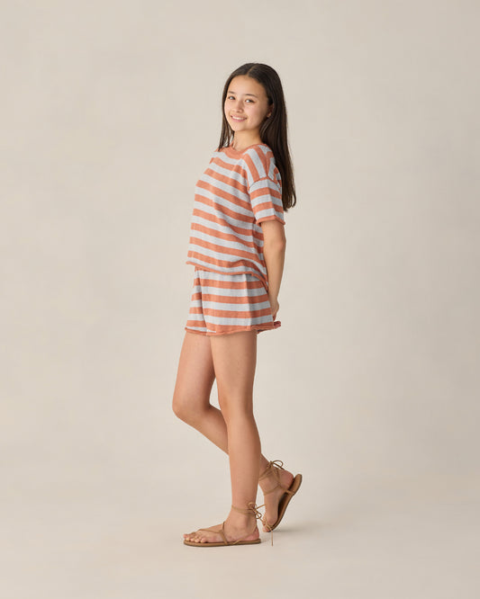 Summer Knit Set | Poppy + Light Blue Stripe - Teen