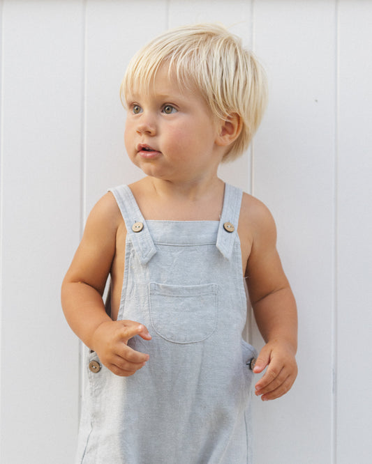 Baby Overall || Heathered Light Blue