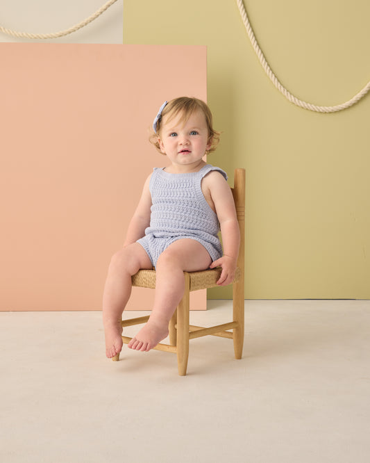 Crochet Romper || Periwinkle