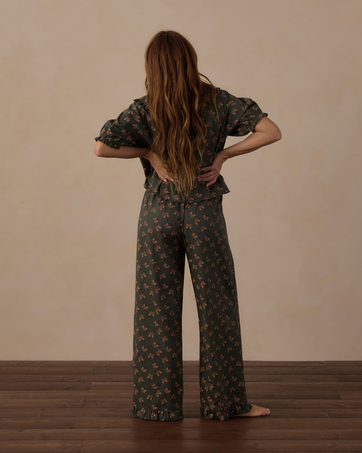 Women's Ruffle Pajamas | Evergreen Bouquet
