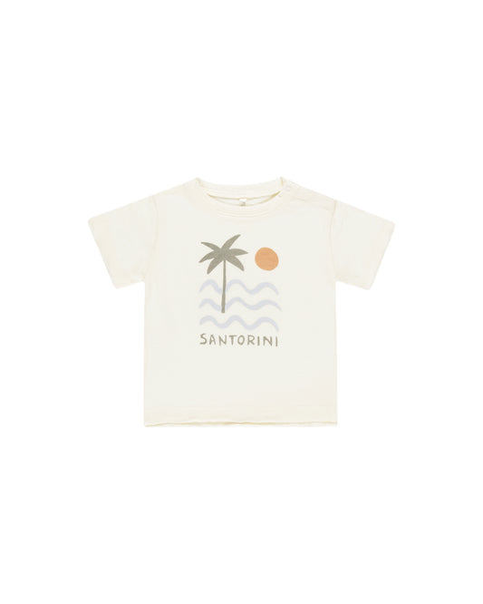 Santorini Raw Edge Tee & Navy Chino Short