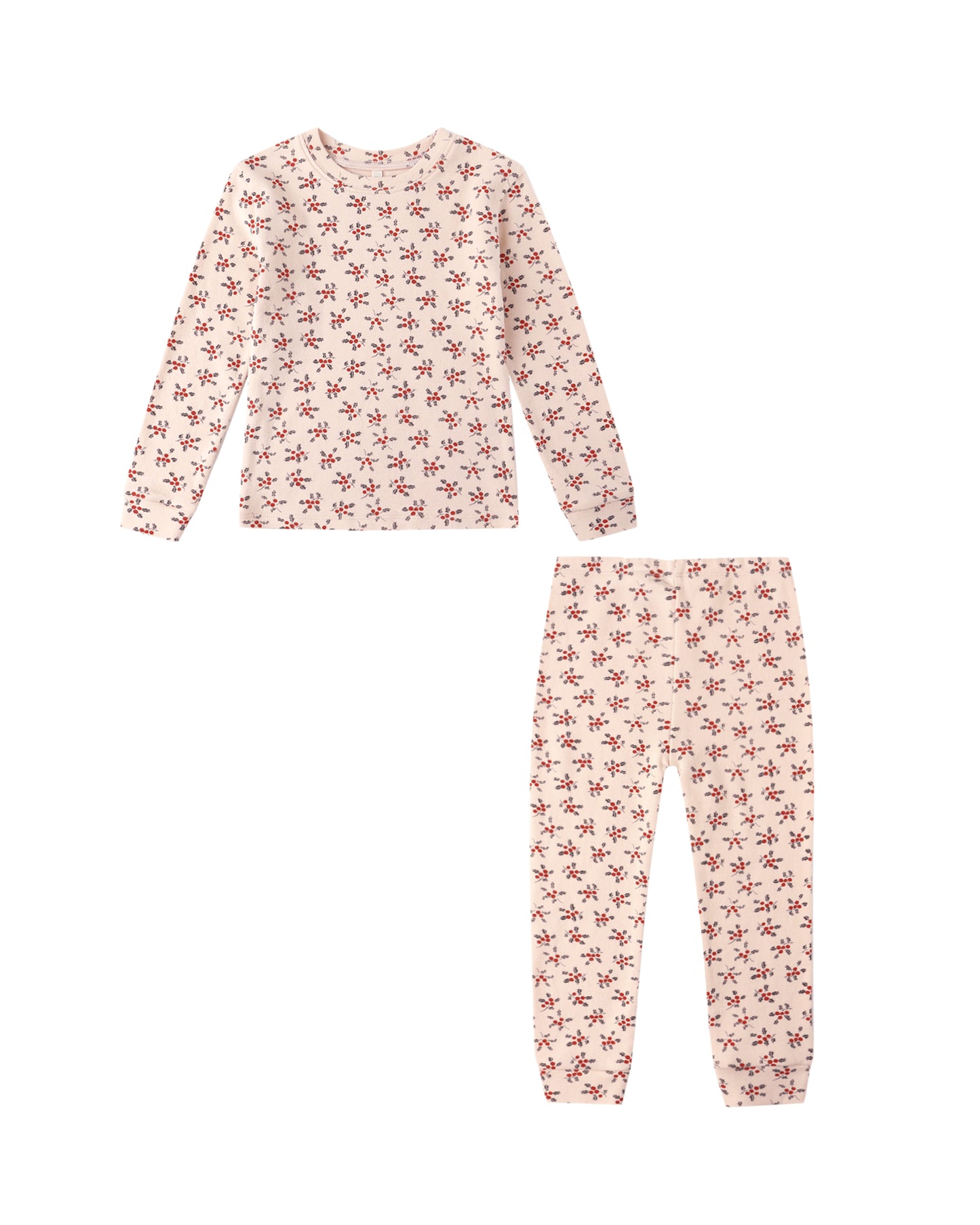 Organic Long Sleeve Pajama Set || Holly Berry