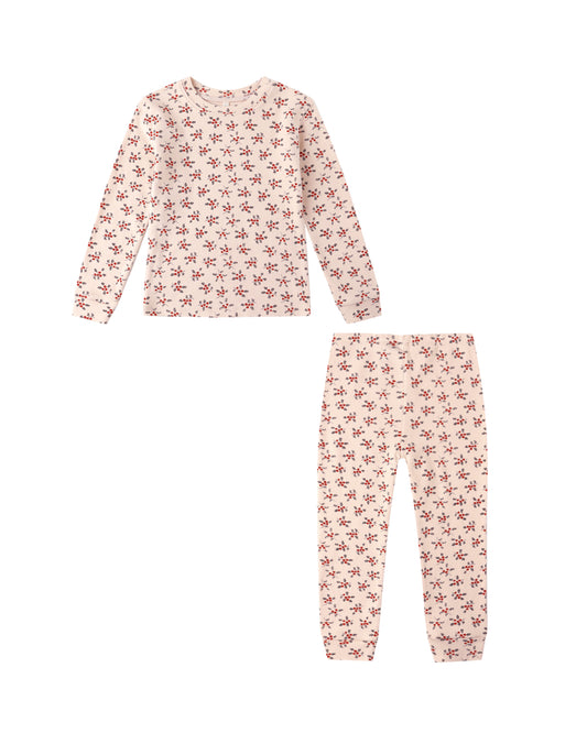 Organic Long Sleeve Pajama Set || Holly Berry
