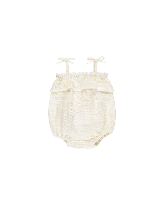 Ruffle Romper || Ivory
