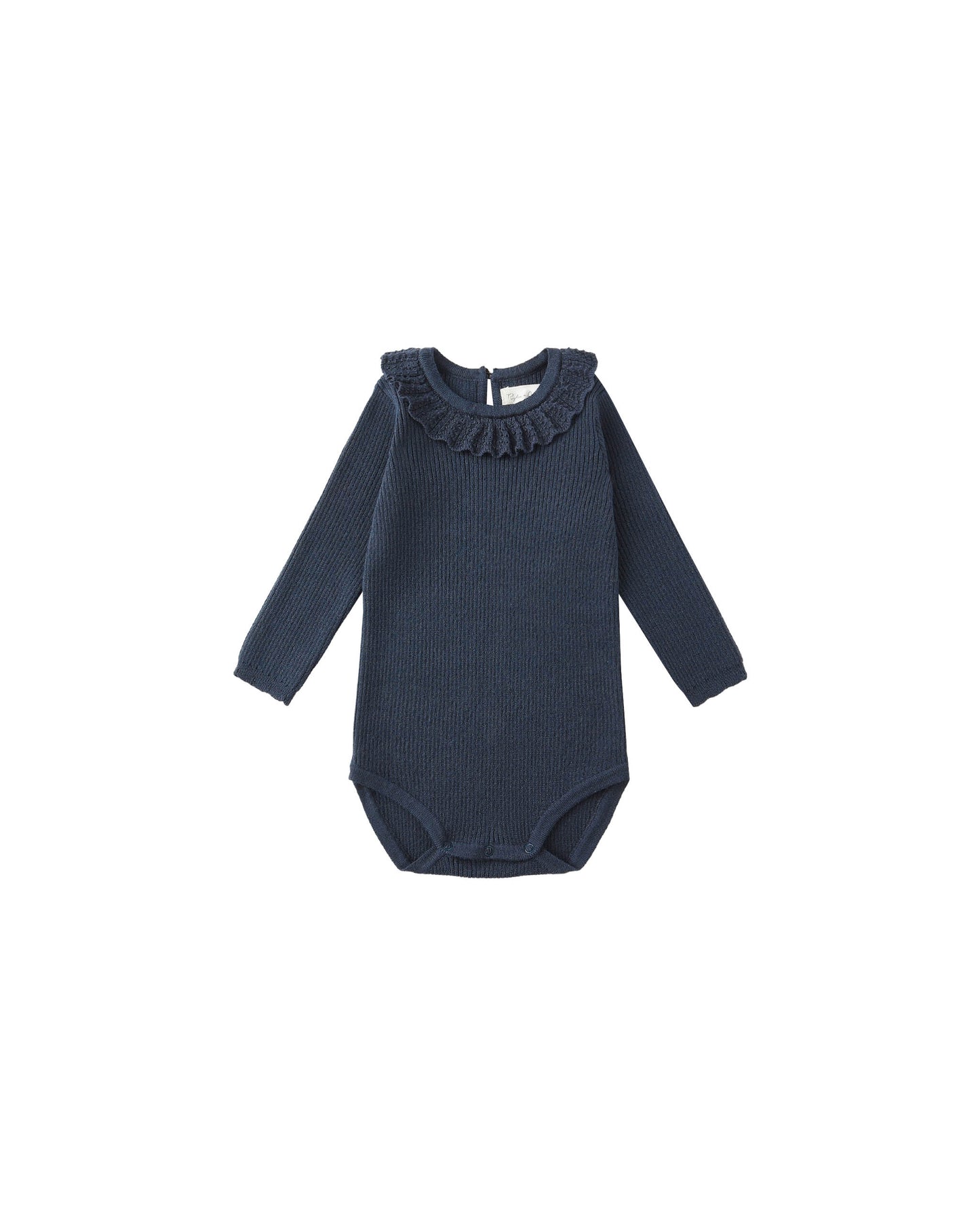 Ruffle Collar Bodysuit || Navy