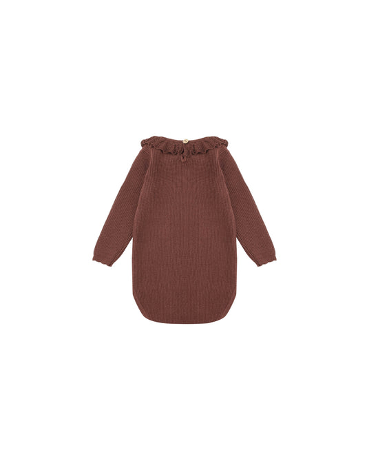 Ruffle Collar Bodysuit || Burgundy