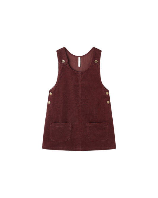 Odette Overall Dress || Burgundy