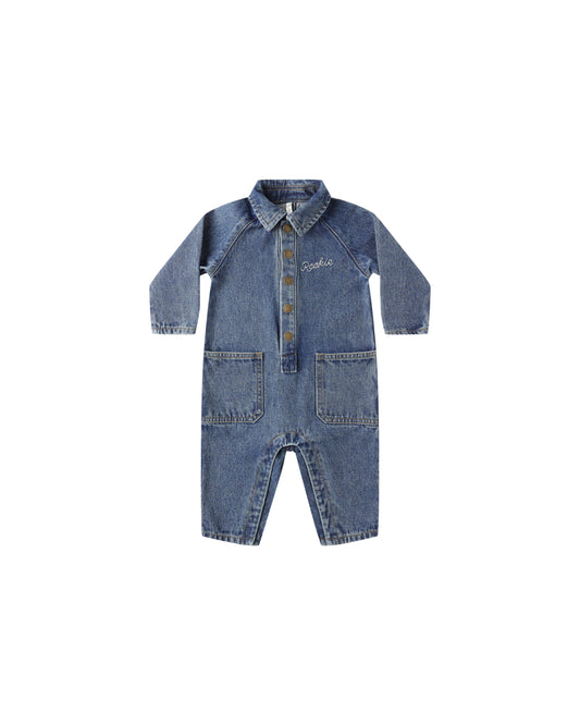 Collared Baby Jumpsuit || Indigo Denim