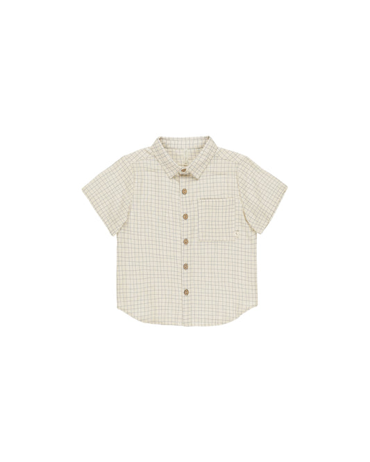 Collared Short Sleeve Shirt || Grid