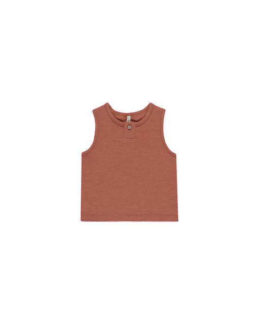 Jersey Button Tank || Poppy