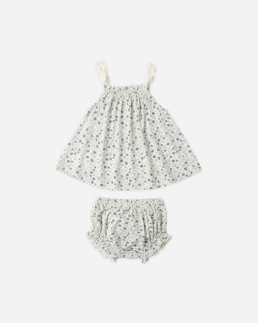 Swing Top & Bloomer Set || Blue Ditsy
