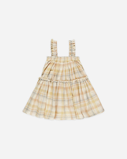 Pastel Plaid Cicily Dress & Matching Headband Bow (12-18M)