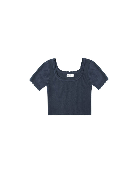 Scallop Tee || Navy
