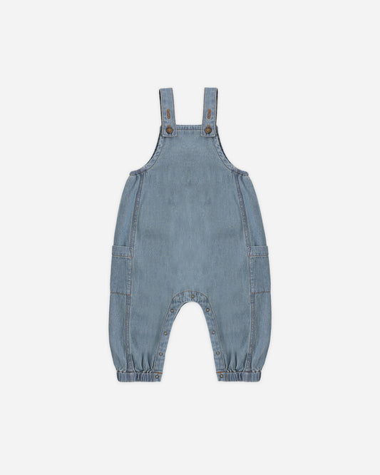 Cargo Baby Overall || Washed Blue