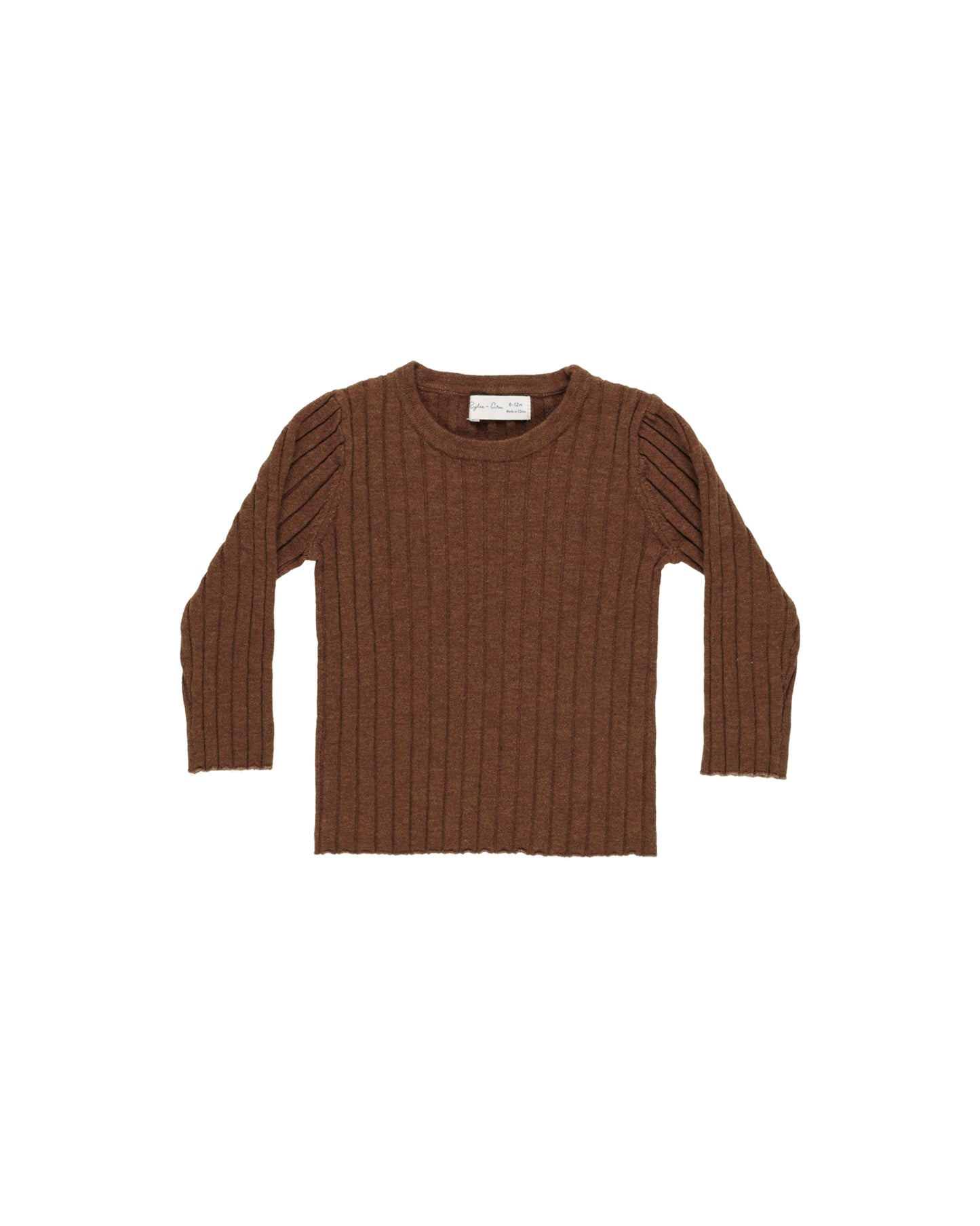 Long Sleeve Knit Top || Brown