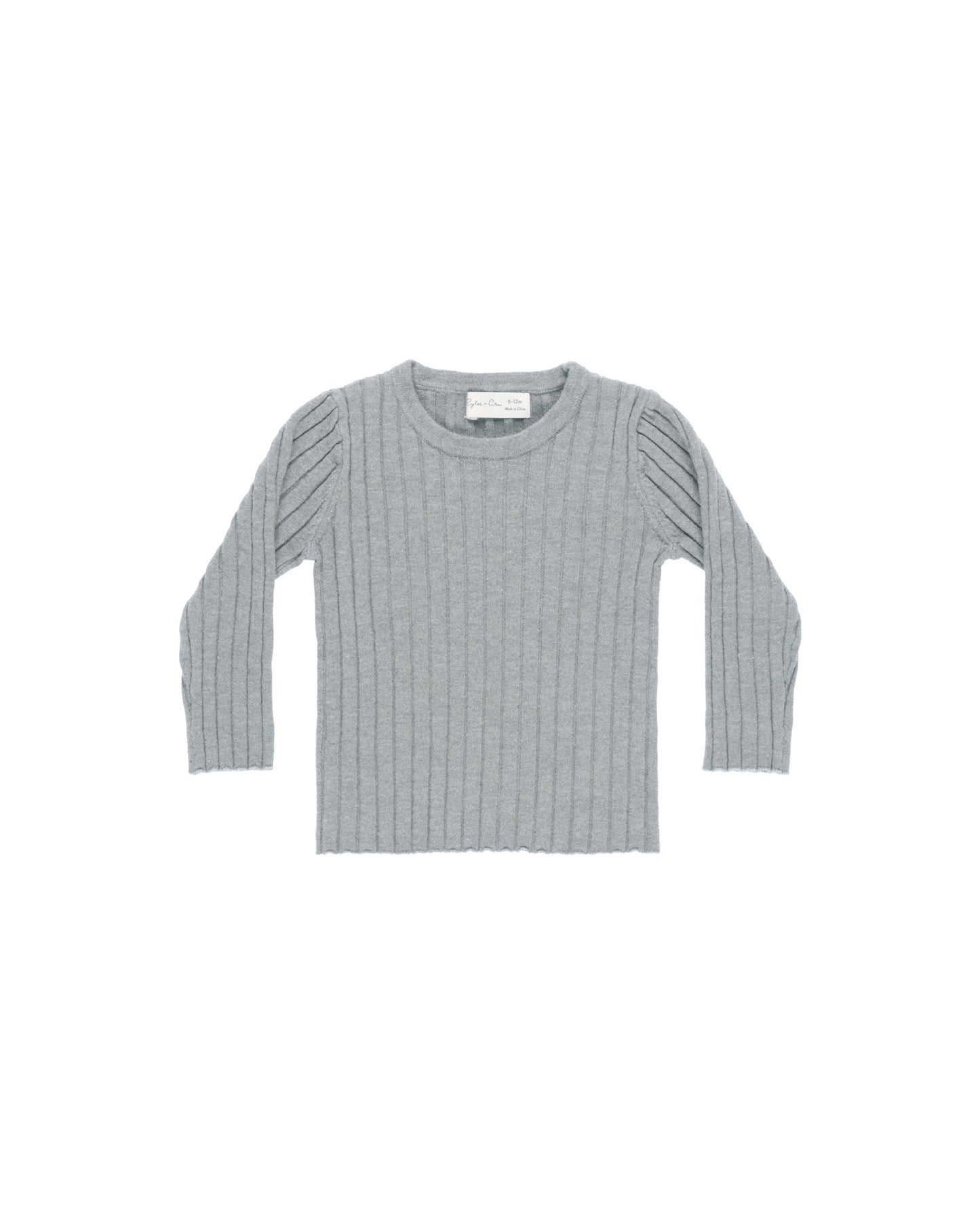 Long Sleeve Knit Top || Dusty Blue