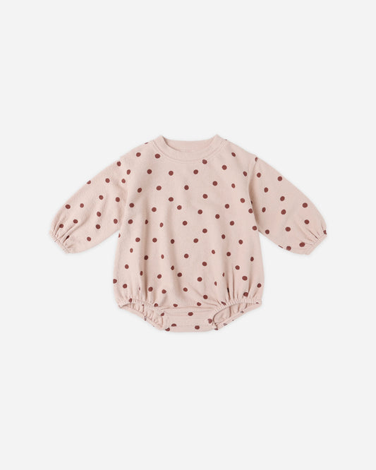 Spongey Knit Romper || Polka Dots