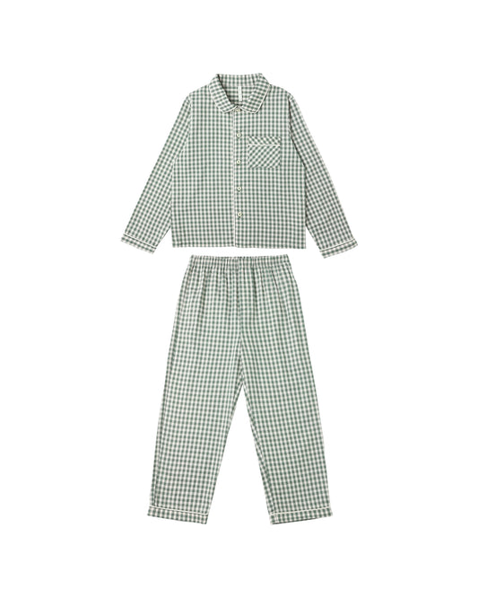Long Sleeve Pajamas || Evergreen Gingham