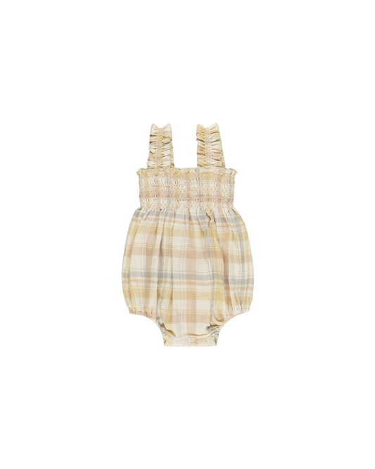Pastel Plaid Julia Romper & Matching Headband Bow