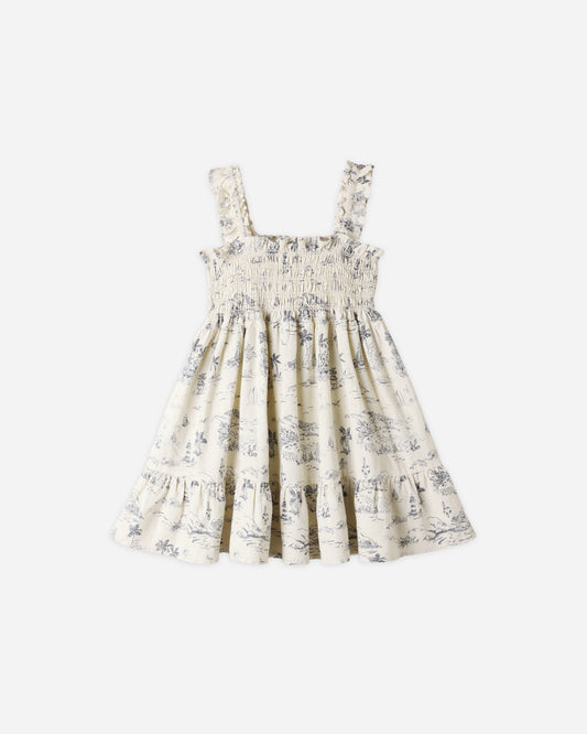 Sutton Dress || Ocean Toile