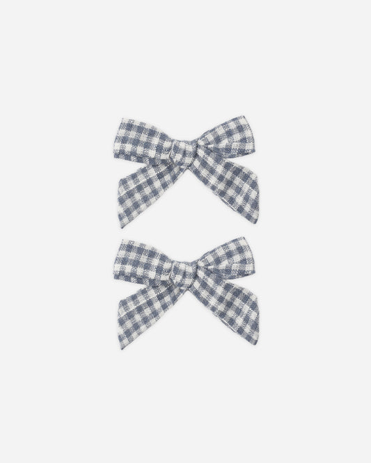 Bows, Set Of 2 || Marine Gingham
