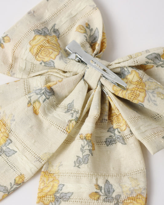 Oversized Bow || Lemon Ditsy Flower