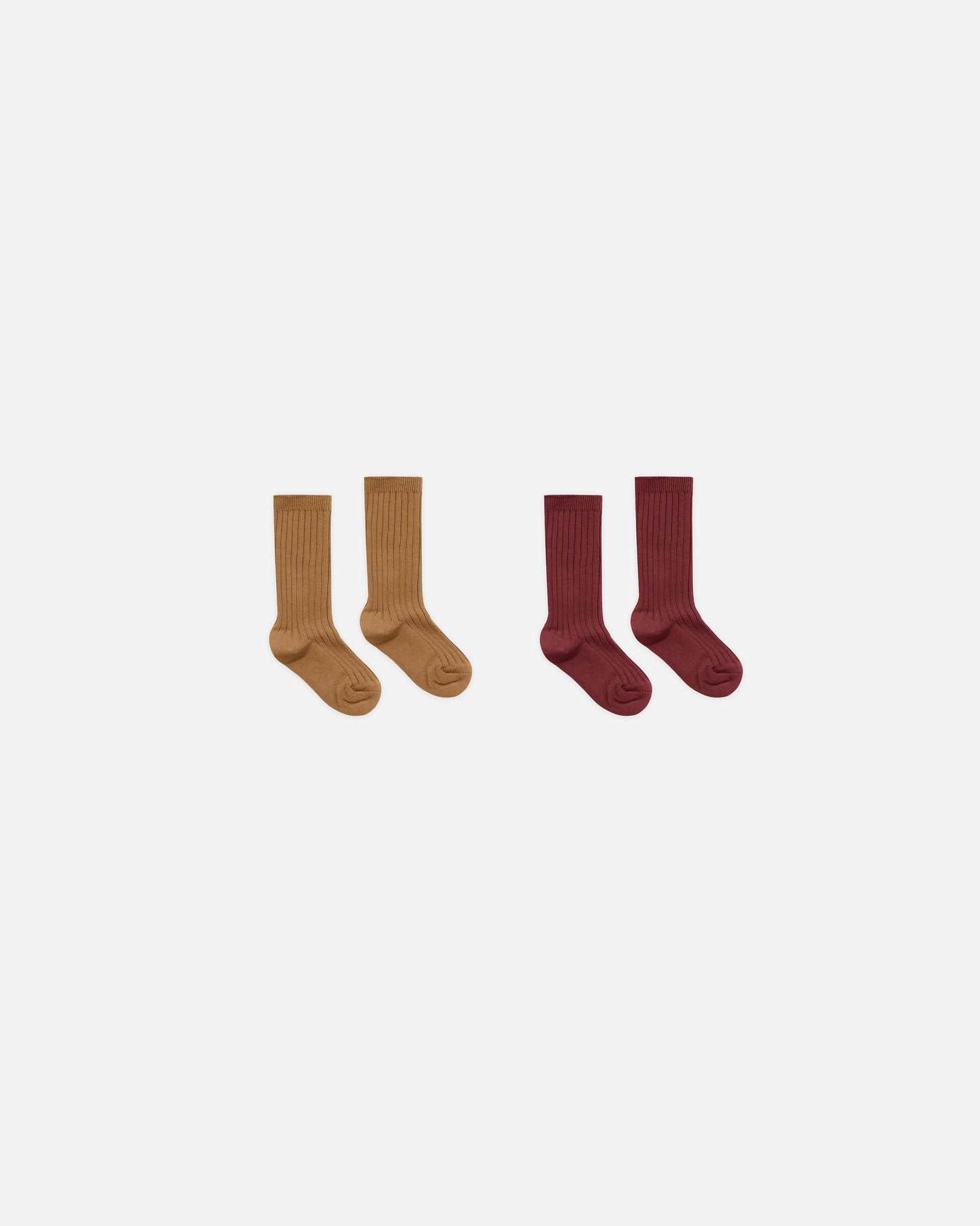 Ribbed Socks || Golden + Burgundy