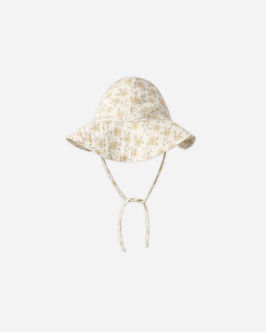 Floppy Sun Hat || Yellow Floral