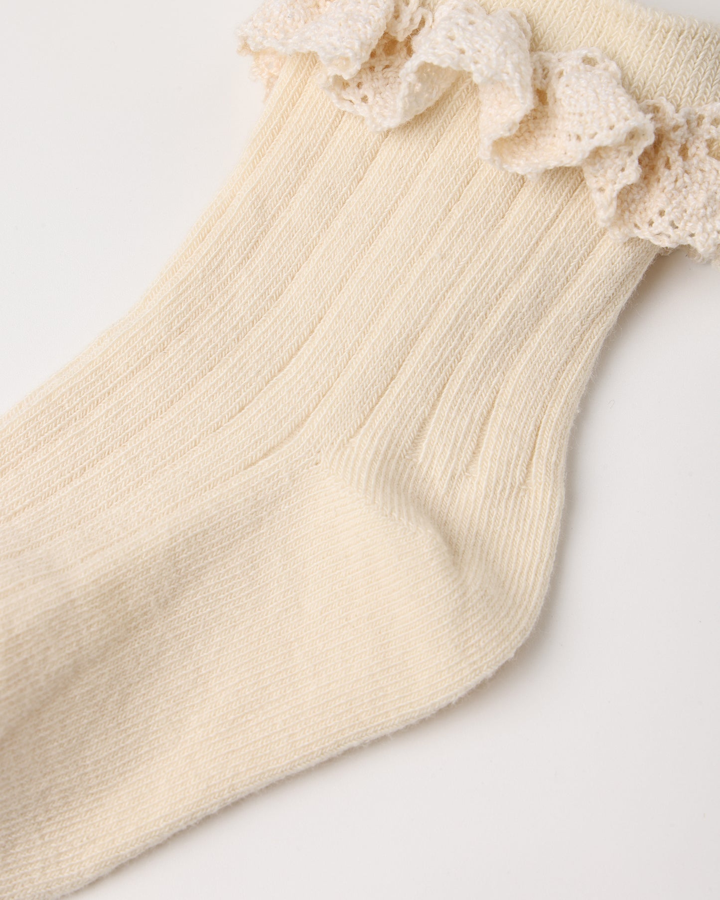 Lace Trim Socks, 2-Pack || Rosewood, Natural