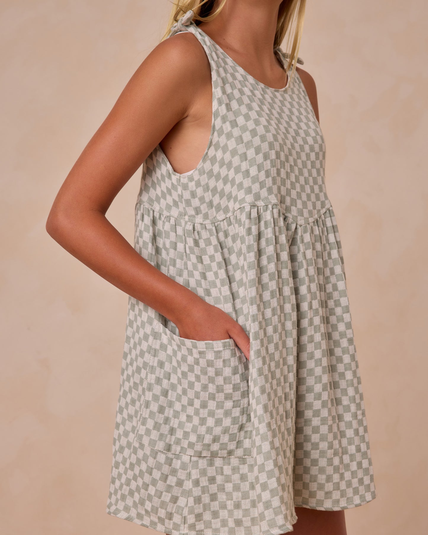Teen Summer Dress || Sage Check