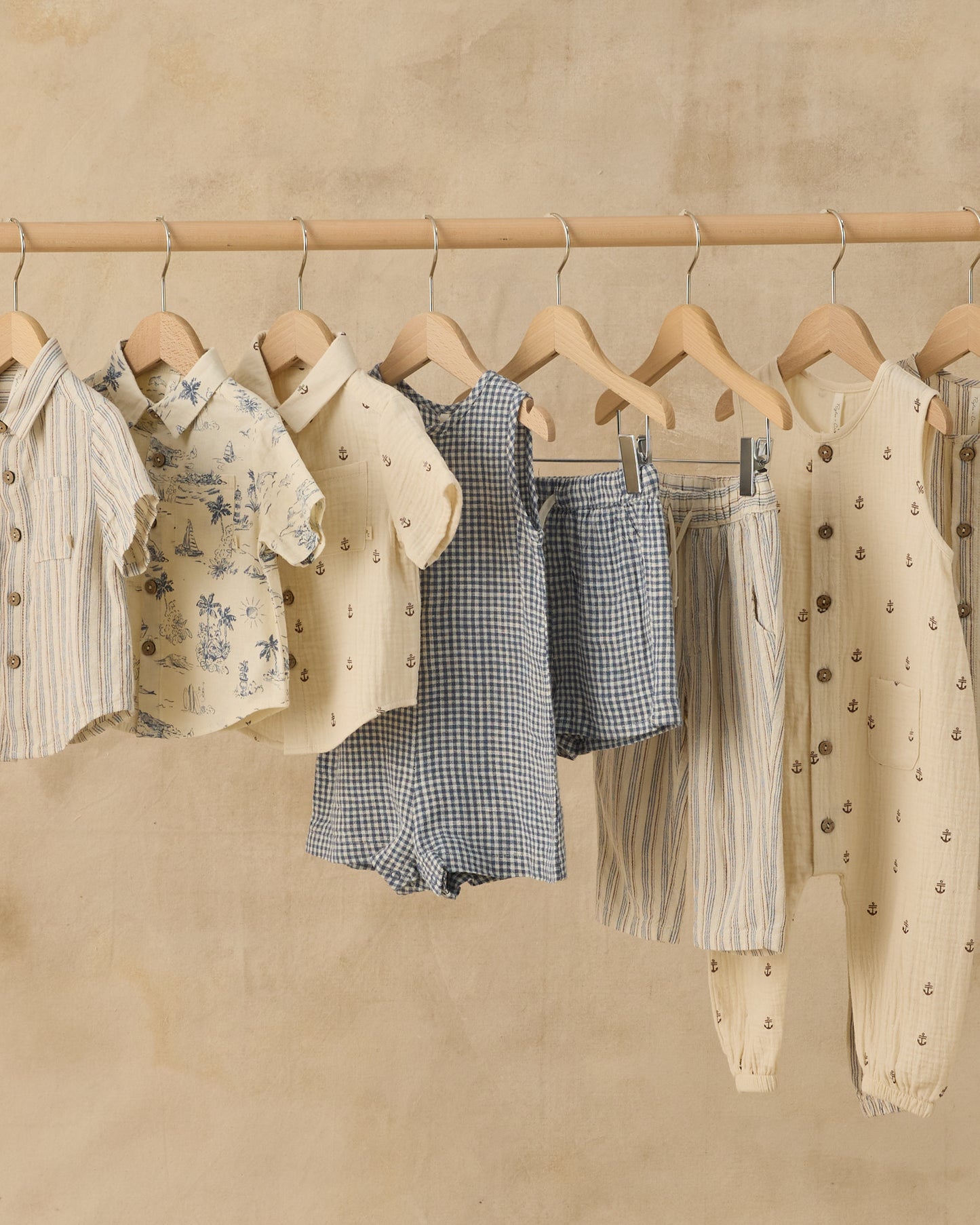 Mavrick Romper || Marine Gingham