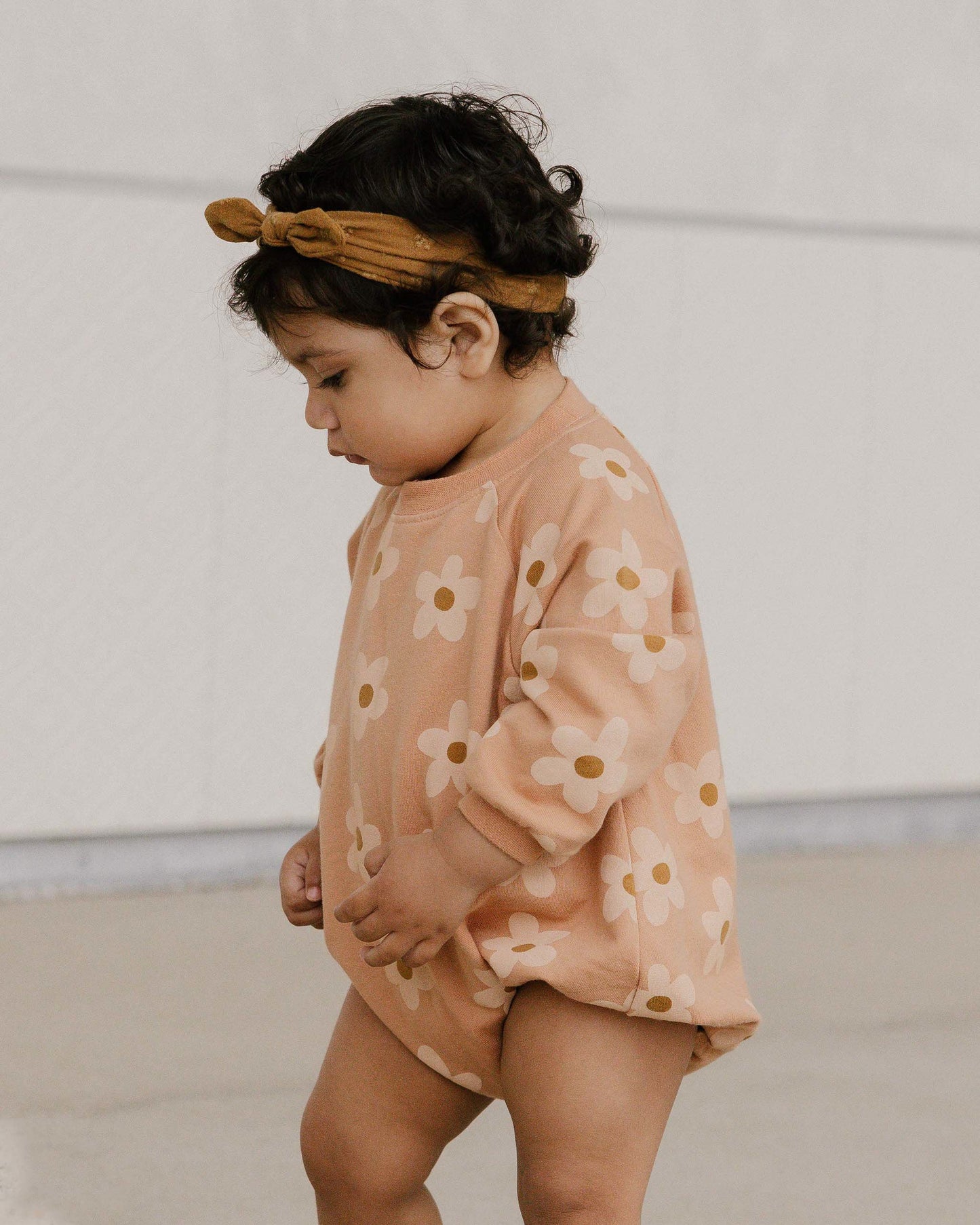 Crew Neck Romper | Melon Daisy