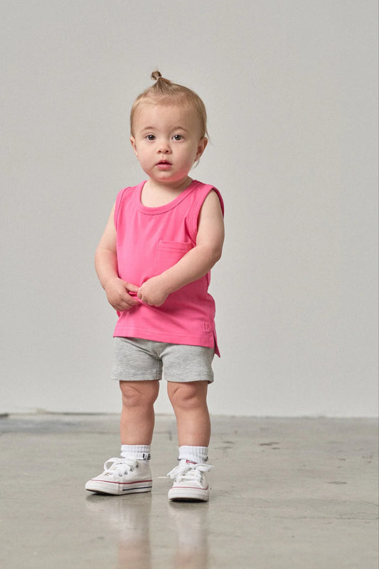 Ribbed Biker Short | Grey