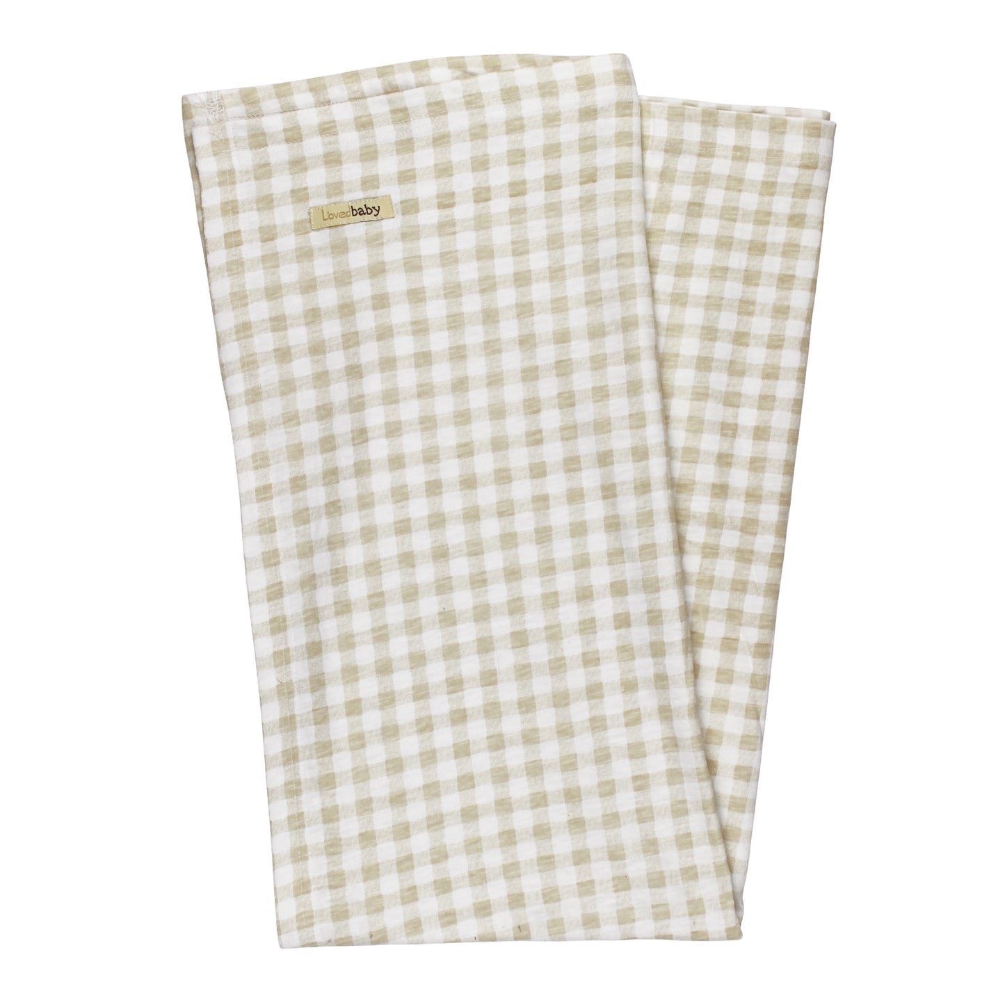 Slub Jersey Square Blanket | Stone Gingham