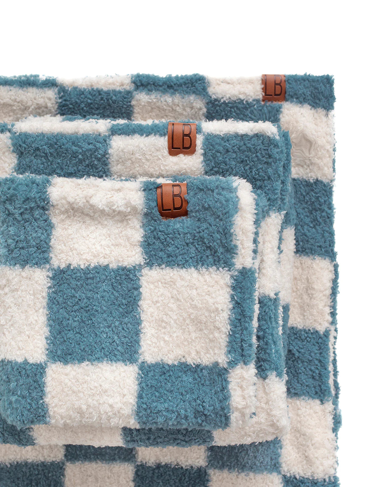 Plush Blanket | Steel Blue Check