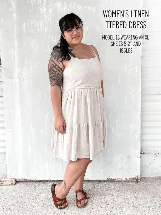 Women's Linen Tiered Dress | Sand