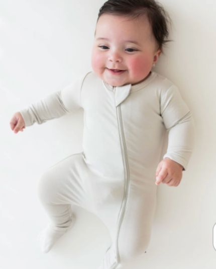 Bamboo Zipper Footie | Oat