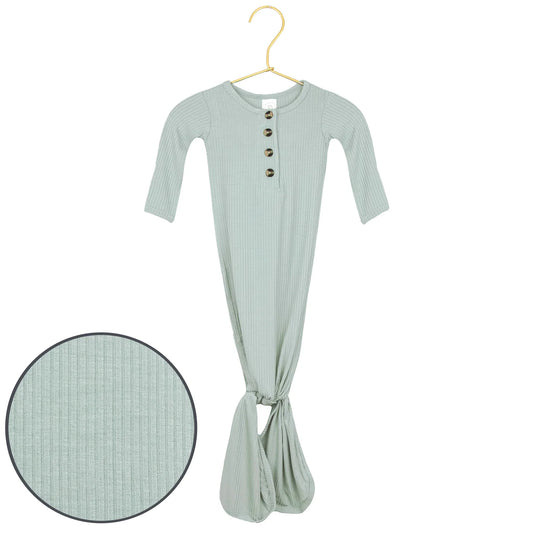 Ribbed Knotted Gown | Bailey (Aqua Blue)