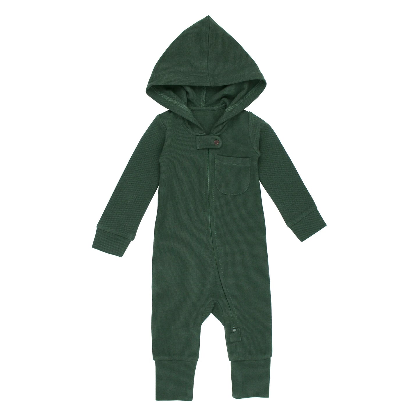 Thermal 2-Way Zip Hooded Jumpsuit | Evergreen