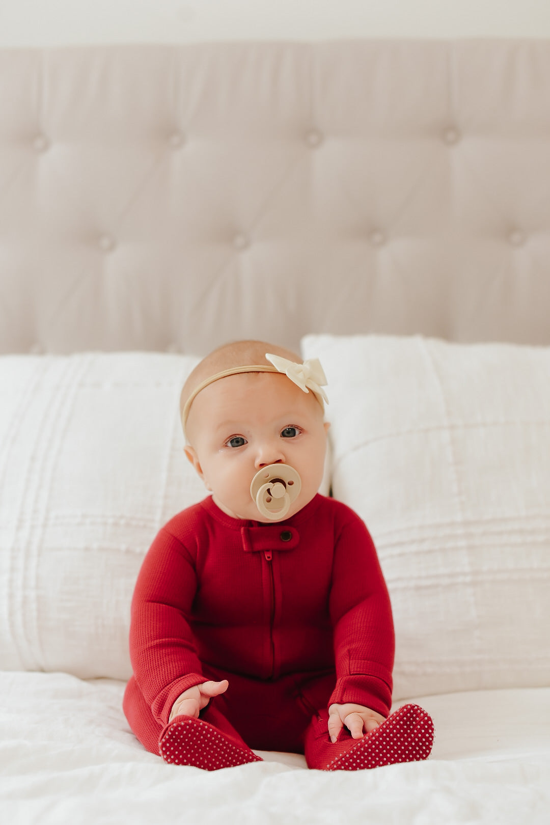 Crimson Thermal Footed Sleeper | 2-Way Zipper
