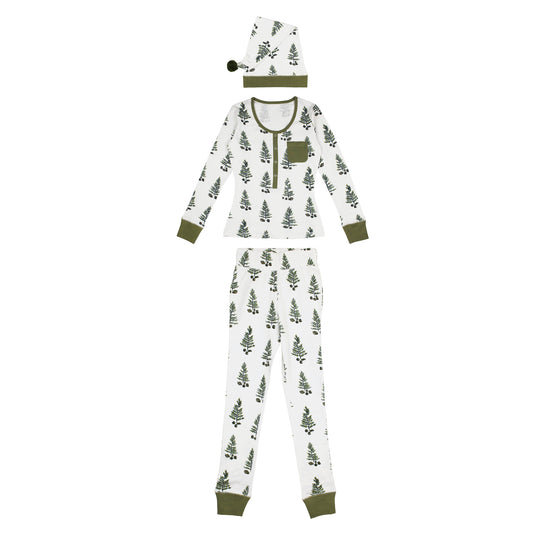 Women's Organic Holiday 2-Pc Lounge Set with Cap | Under The Tree