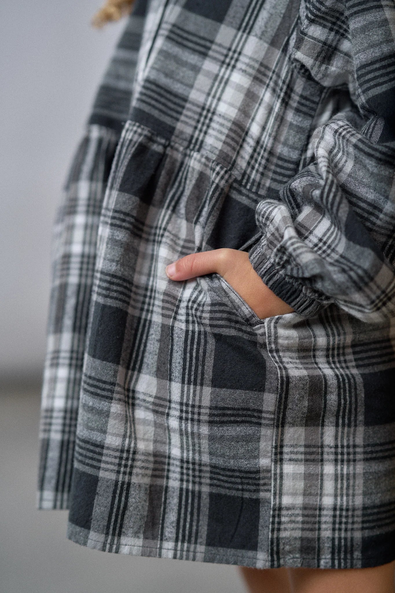 Grey & Black Plaid Dress