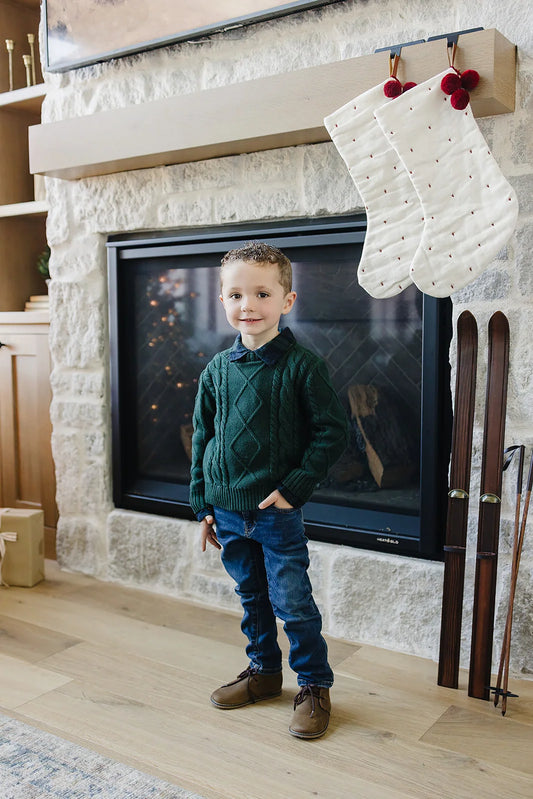 Cable Knit Sweater | Green