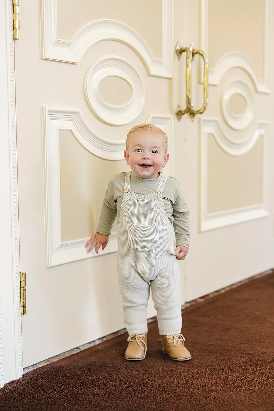 Light Grey Knit Overalls