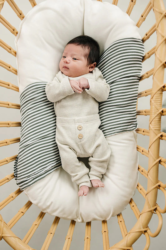 Waffle Bodysuit & Pant Set | Oatmeal Marle