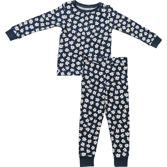 Ribbed Bamboo Cozy Set | Navy Daisy